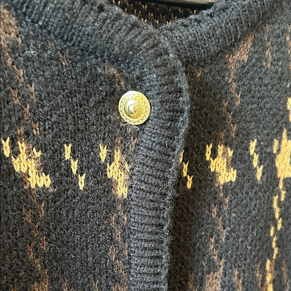 Crystal Kobe Plaid Cardigan in Black and Tan - Picture 3 of 10